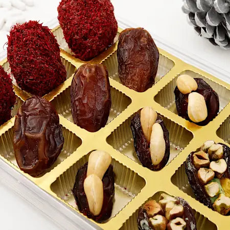 Guilt-free Stuffed Dates Christmas Box - Personalized - 15 Pcs